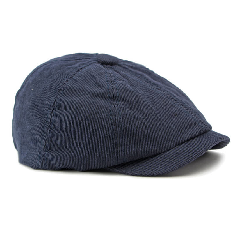 Gorro de boina octogonal Newsboy de pico de pato de pana - image 13