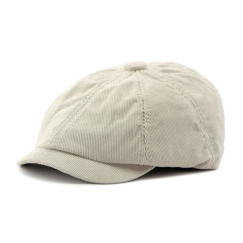 Gorro de boina octogonal Newsboy de pico de pato de pana - Marfil - Ajustable (21 5/8"-23 1/4") - image 15