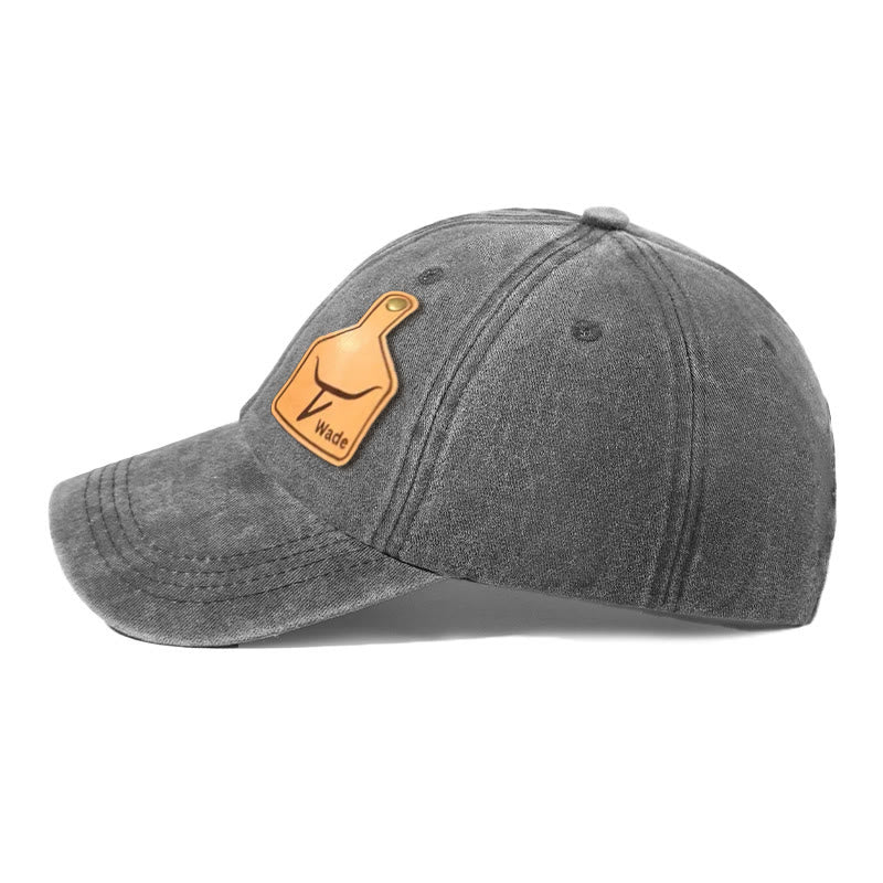 Boina vintage de cuero con logotipo personalizable y grabable con láser - image 1