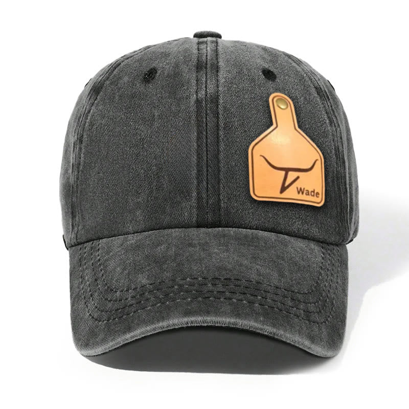 Boina vintage de cuero con logotipo personalizable y grabable con láser - image 0