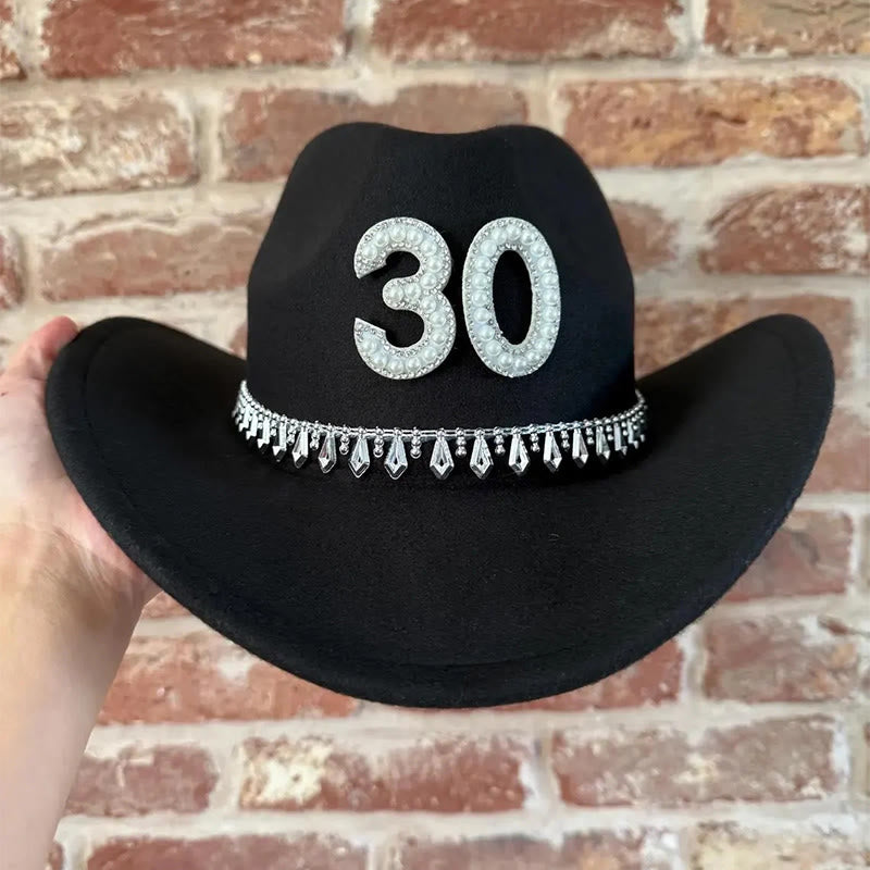 Pegatina digital con letras para sombrero de vaquero, diseño de borlas y perlas - image 3