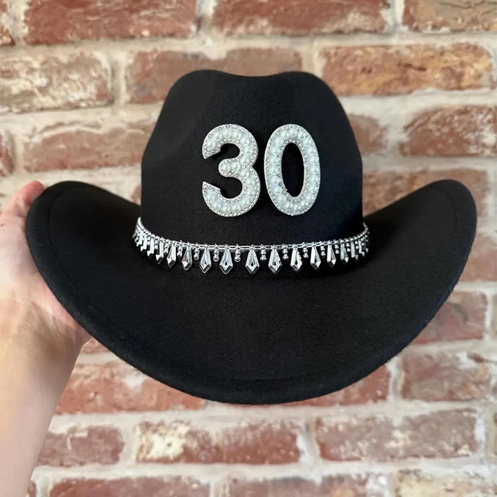 Pegatina digital con letras para sombrero de vaquero, diseño de borlas y perlas - image 3