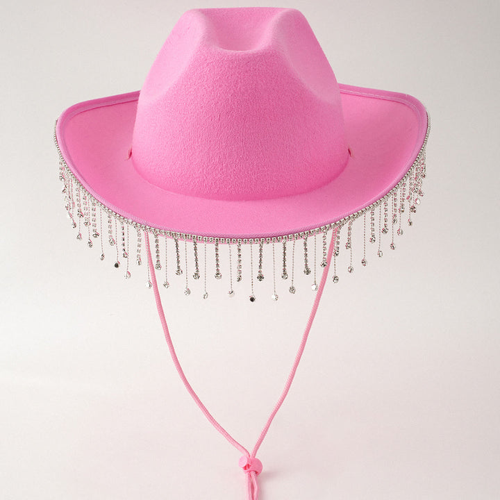 Pegatina digital con letras para sombrero de vaquero, diseño de borlas y perlas - Rosa - M(22"-22 7/8") - image 5