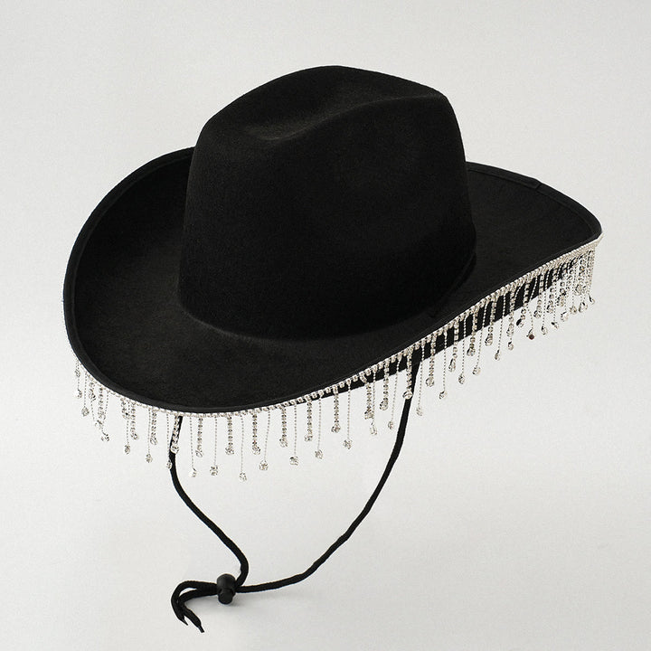 Pegatina digital con letras para sombrero de vaquero, diseño de borlas y perlas - Negro - M(22"-22 7/8") - image 4