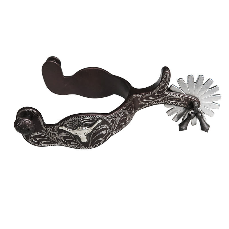 Espuelas de vaquero talladas a mano y exquisitas de plata para Halloween - image 0