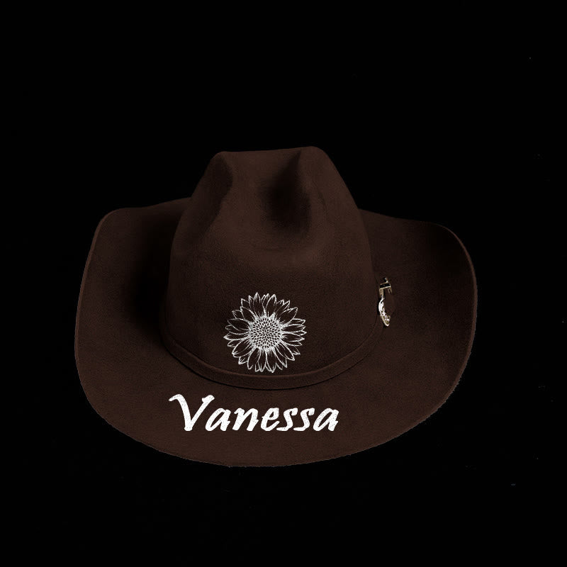 Personaliza tu patrón y texto con un sombrero de vaquero de color sólido - image 9