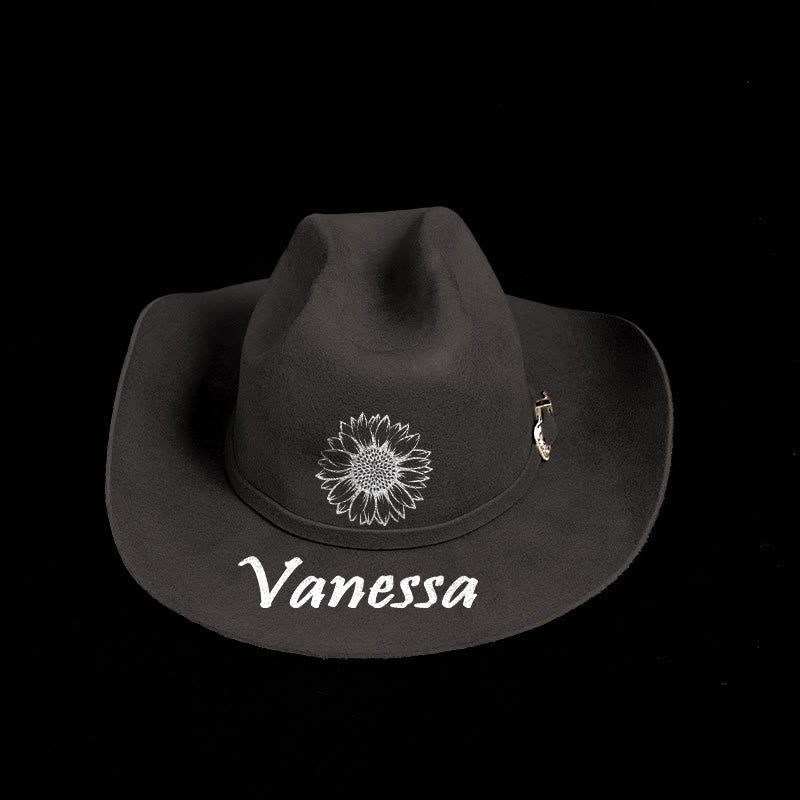 Personaliza tu patrón y texto con un sombrero de vaquero de color sólido - image 0