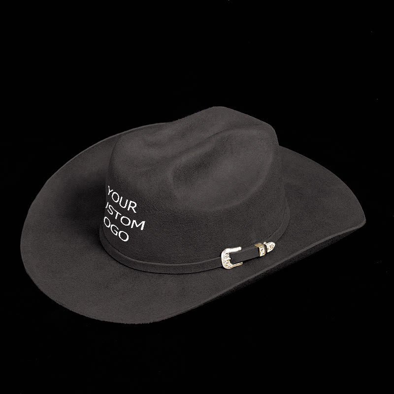 Personaliza tu sombrero de vaquero de color puro con logotipo exclusivo - image 1