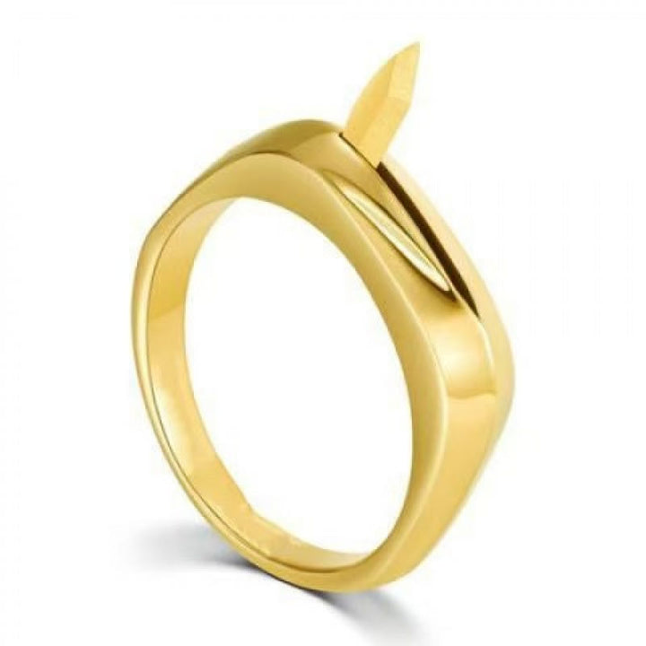 Anillo con cuchillo oculto para herramientas de autodefensa en viajes al aire libre - Dorado - image 2