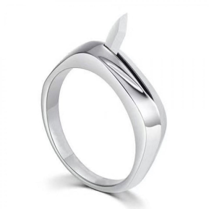 Anillo con cuchillo oculto para herramientas de autodefensa en viajes al aire libre - Plata - image 0