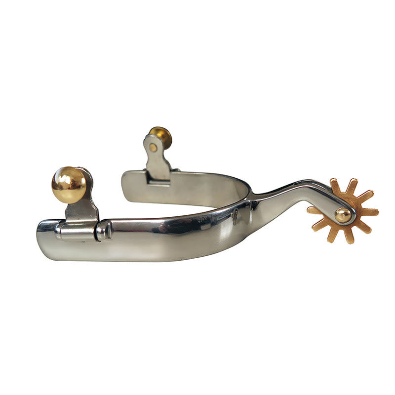 Espuelas de vaquero de acero inoxidable con engranaje de cobre y hebillas de latón - image 0