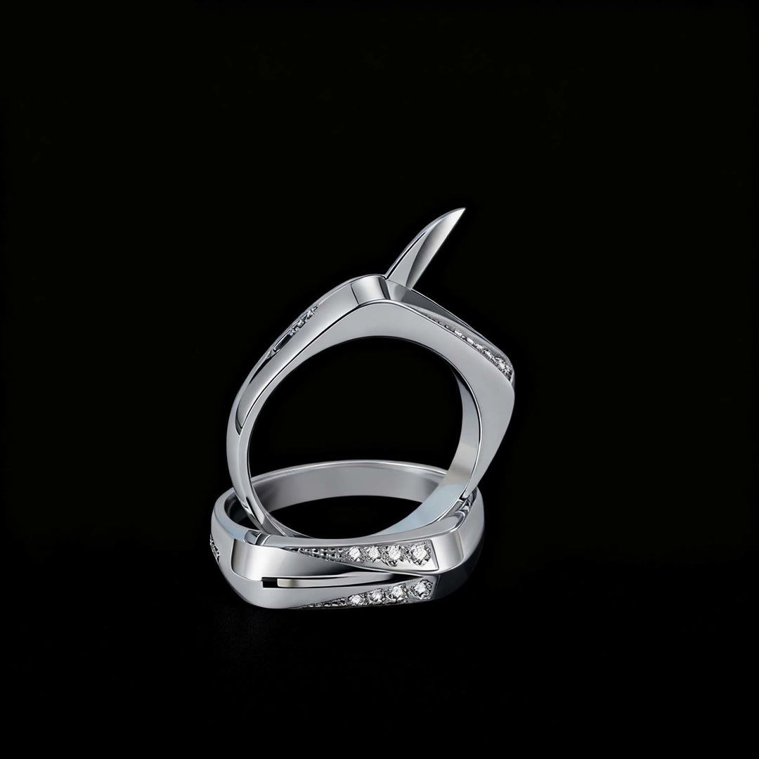 Cuchillo de autodefensa oculto de moda con anillo de diamantes - image 0