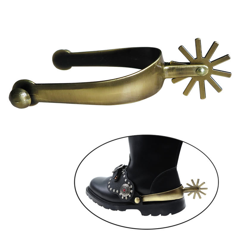 Espuelas de vaquero de color latón con hebillas y engranaje - image 1