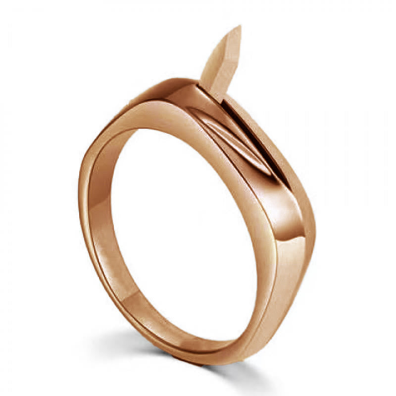 Herramienta de autodefensa para viajes al aire libre con anillo de cuchillo oculto - Oro rosa - image 3