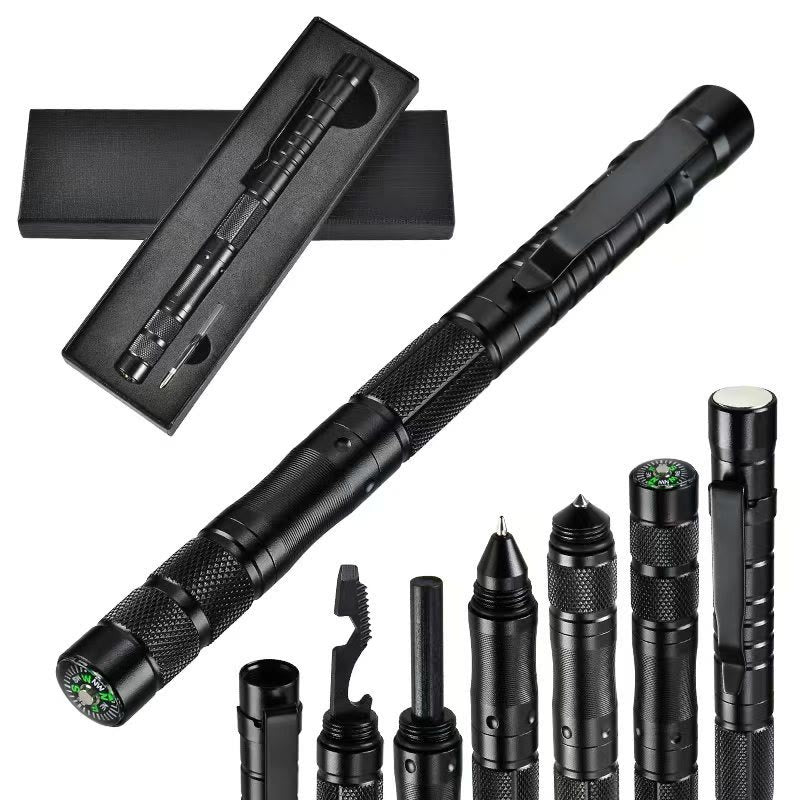 Brújula de encendido multifunción, bolígrafo táctico EDC de supervivencia - Negro - image 0