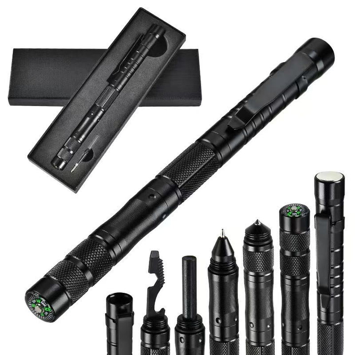 Brújula de encendido multifunción, bolígrafo táctico EDC de supervivencia - Negro - image 0