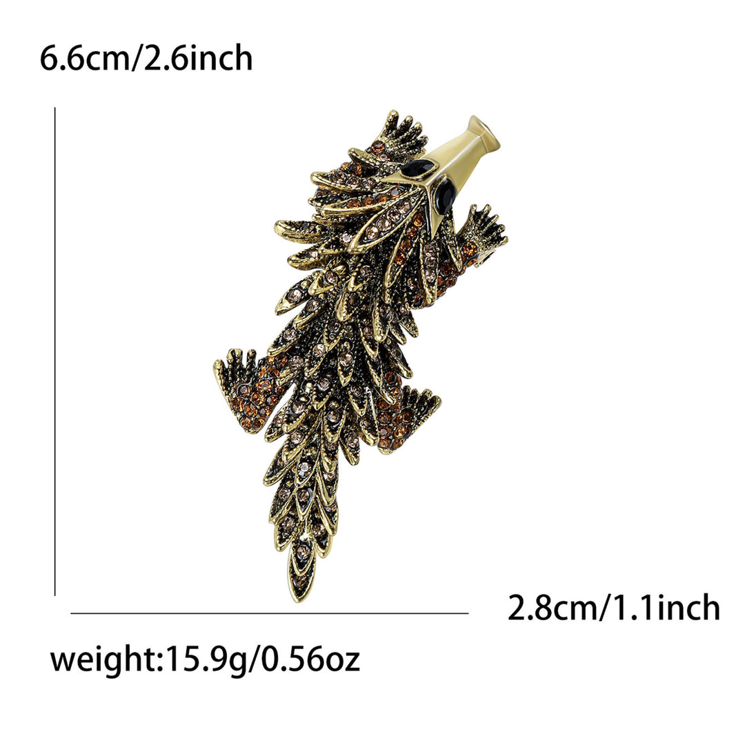 Broche articulado de cocodrilo con incrustaciones de diamantes de imitación móviles - image 11