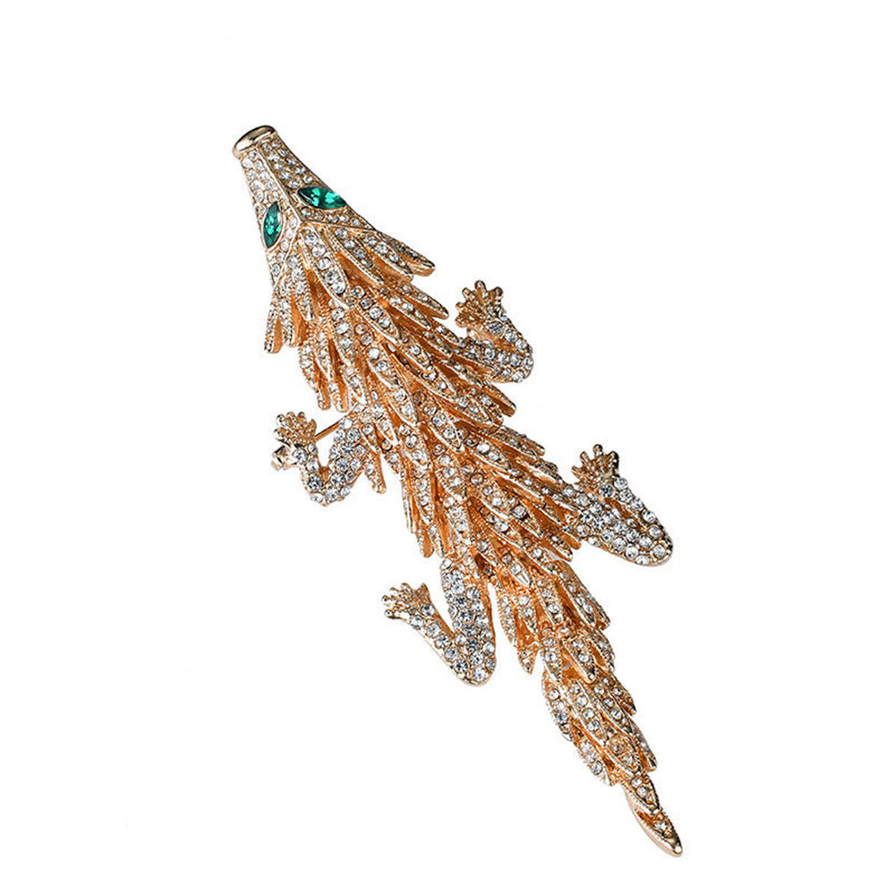 Broche articulado de pangolín con diamantes, moderno y móvil - image 1