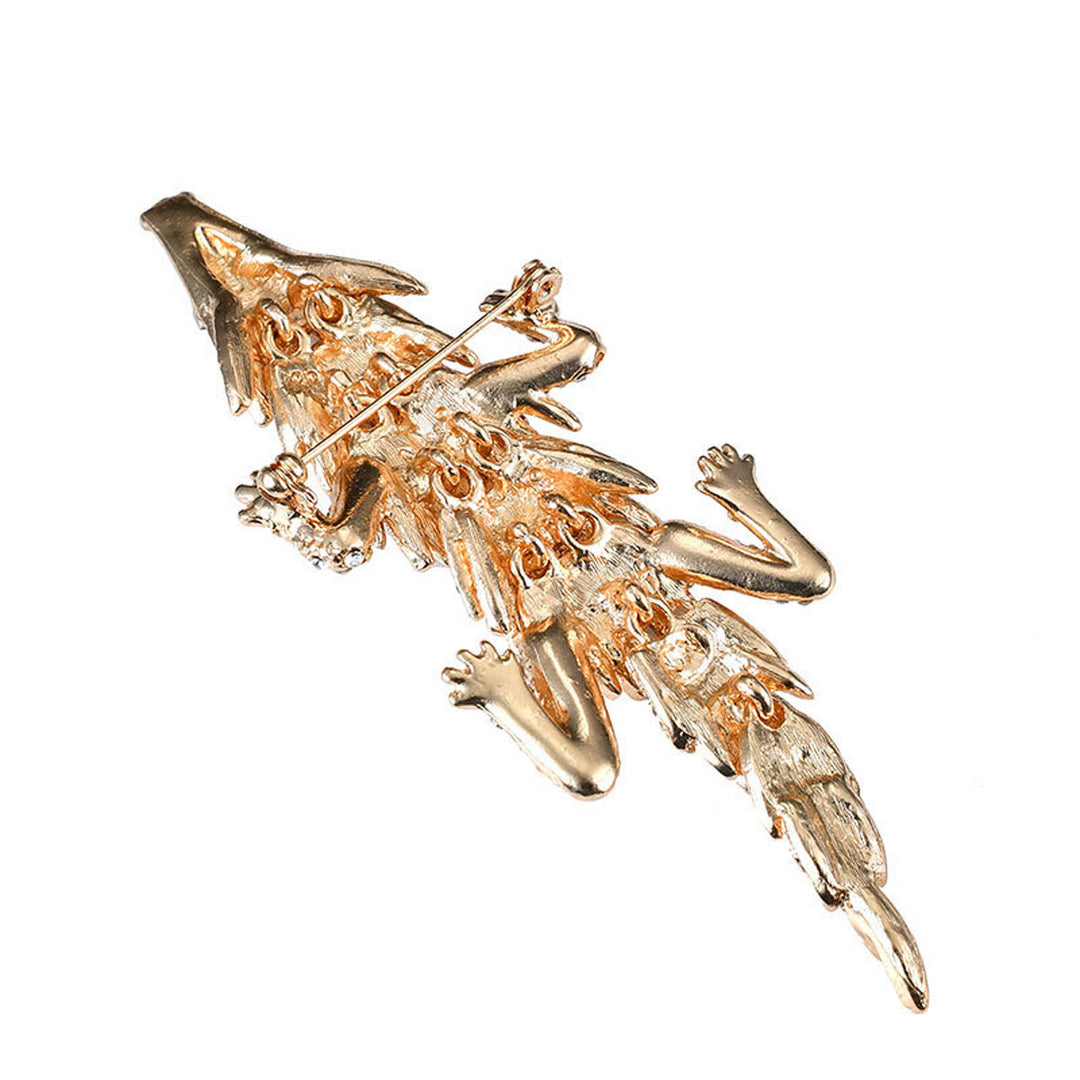 Broche articulado de pangolín con diamantes, moderno y móvil - image 2