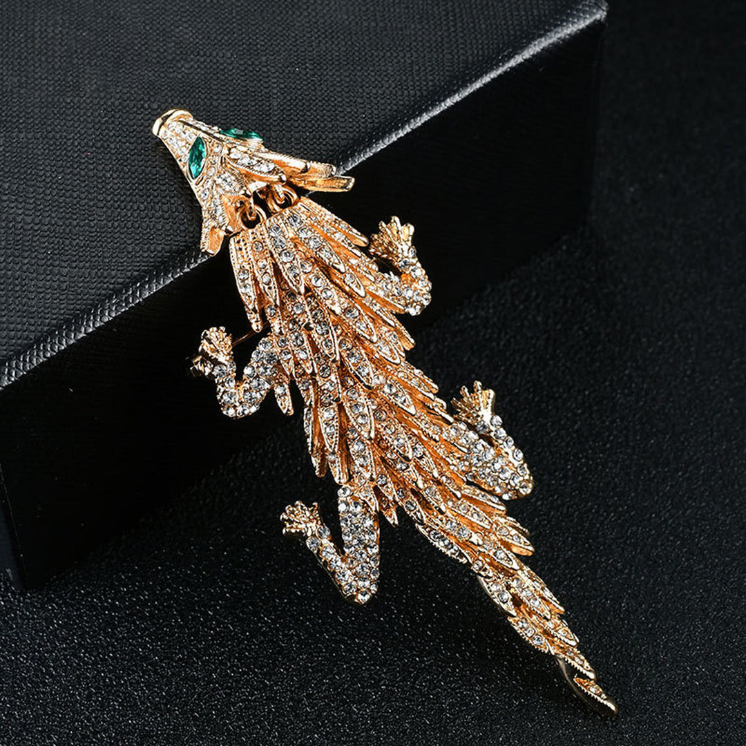 Broche articulado de pangolín con diamantes, moderno y móvil - Naranja - image 0