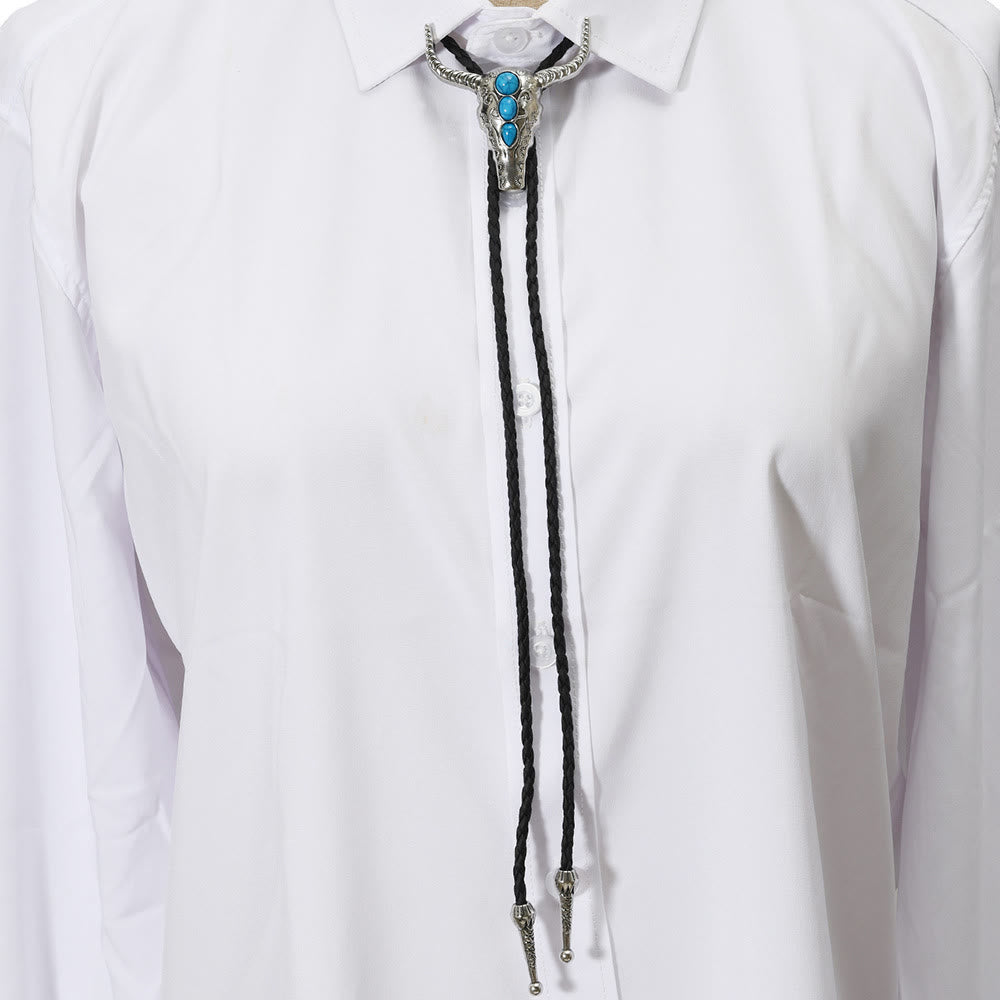 Corbata tipo bolo con colgante de toro turquesa occidental - image 1