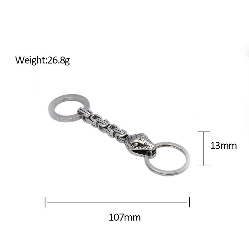 Llavero de serpiente de estilo vikingo nórdico de plata antigua - image 4