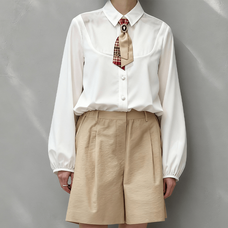 Corbata de mujer con diseño de reina de cuadrícula roja preatada de moda - image 1