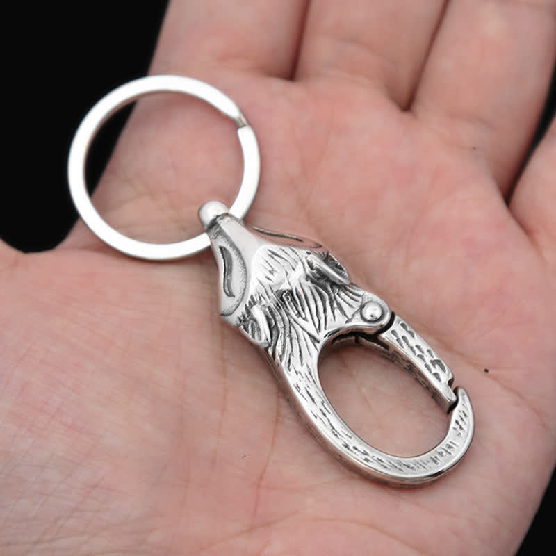 Llavero con cabeza de zorro de plata antigua de estilo único - image 1