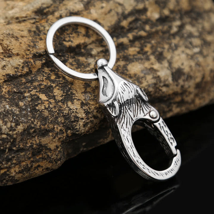Llavero con cabeza de zorro de plata antigua de estilo único - image 3