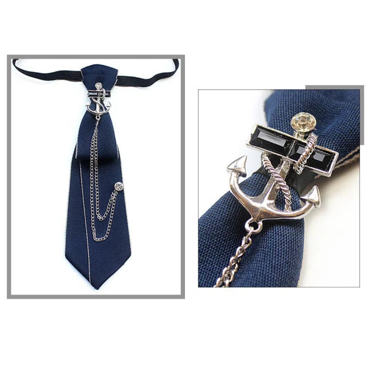 Corbata unisex con banda ajustable y diseño de ancla de barco - image 4