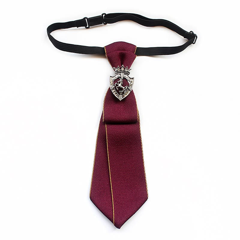 Corbata unisex preatada con banda ajustable de Shield Horse - Rojo - image 3