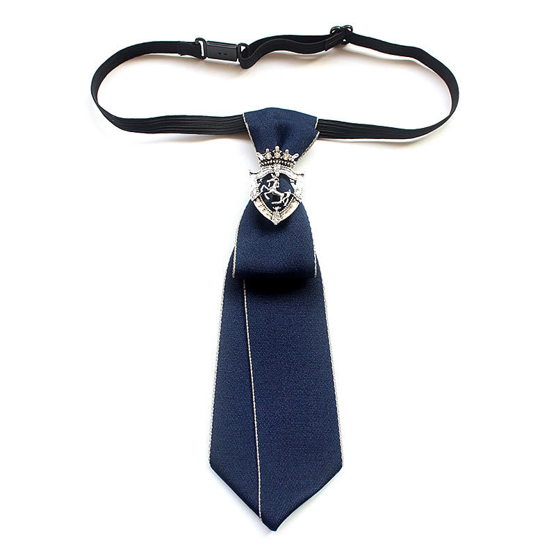 Corbata unisex preatada con banda ajustable de Shield Horse - Azul - image 0
