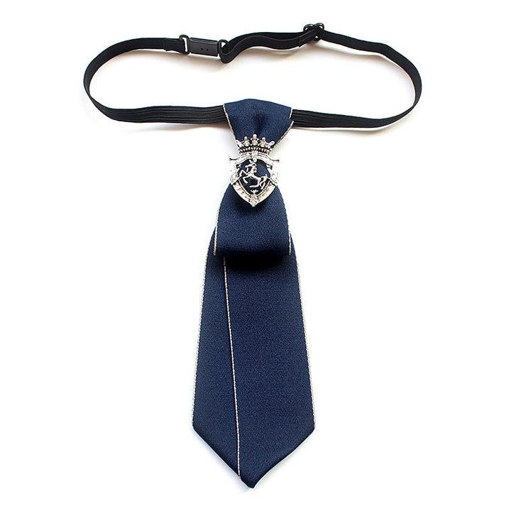Corbata unisex preatada con banda ajustable de Shield Horse - Azul - image 0