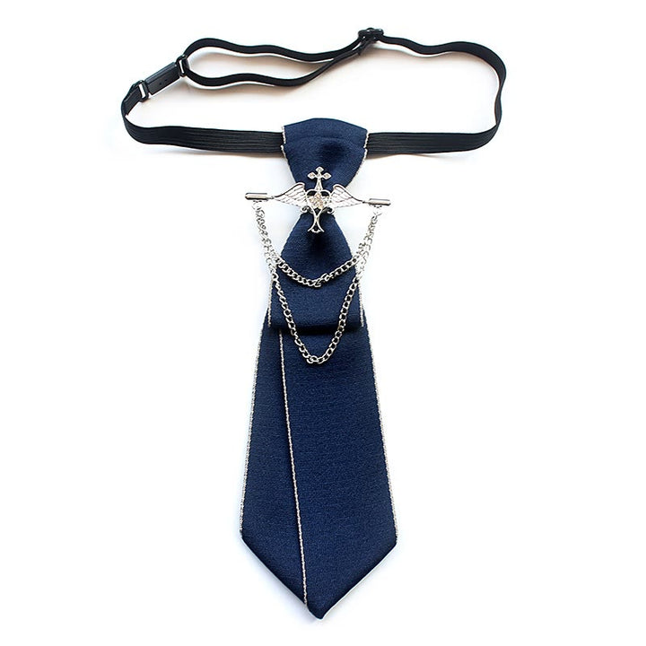 Corbata unisex con banda ajustable y preatada de ángel - Azul - image 5