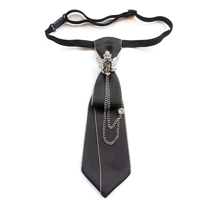 Corbata unisex preatada con águila bicéfala y banda ajustable - Gris - image 4