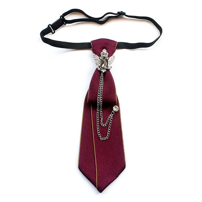 Corbata unisex preatada con águila bicéfala y banda ajustable - Rojo - image 0