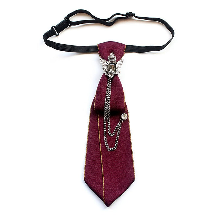 Corbata unisex preatada con águila bicéfala y banda ajustable - Rojo - image 0