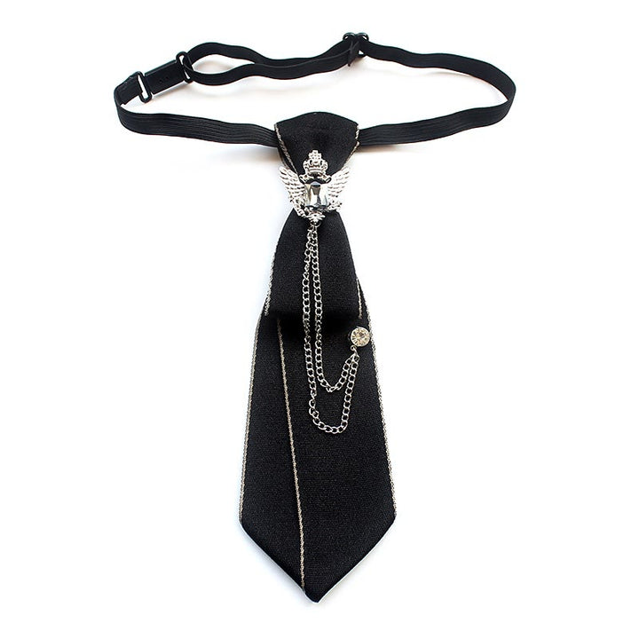 Corbata unisex preatada con águila bicéfala y banda ajustable - Negro - image 6