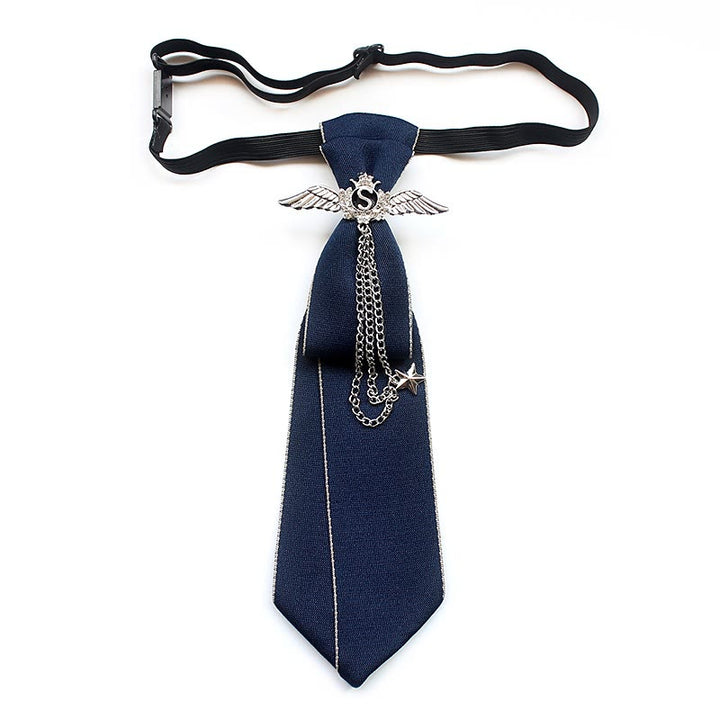 Corbata unisex preatada con alas y banda ajustable - Azul - image 4