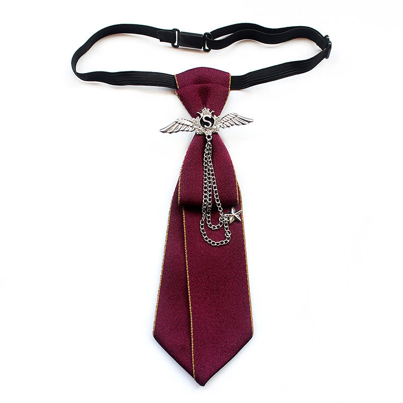 Corbata unisex preatada con alas y banda ajustable - Rojo - image 6