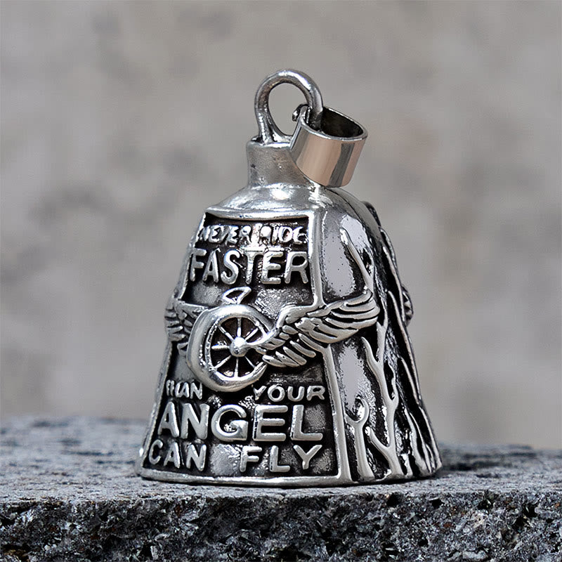 Llavero con forma de campana de la suerte y rueda de ala de ángel para montar a caballo - image 2