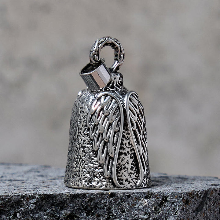 Llavero vintage con campana de motocicleta y alas de ángel - image 3