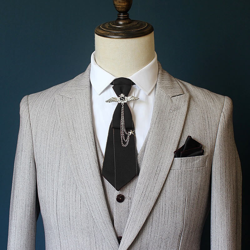 Corbata unisex preatada con alas y banda ajustable - image 1