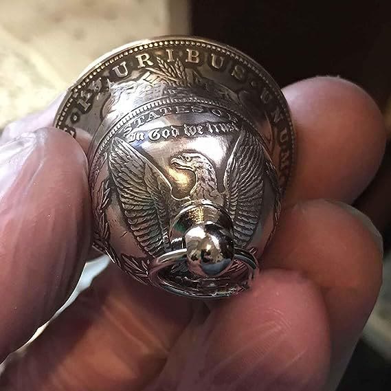 Llavero vintage con forma de campana de dólar de plata Morgan - image 1