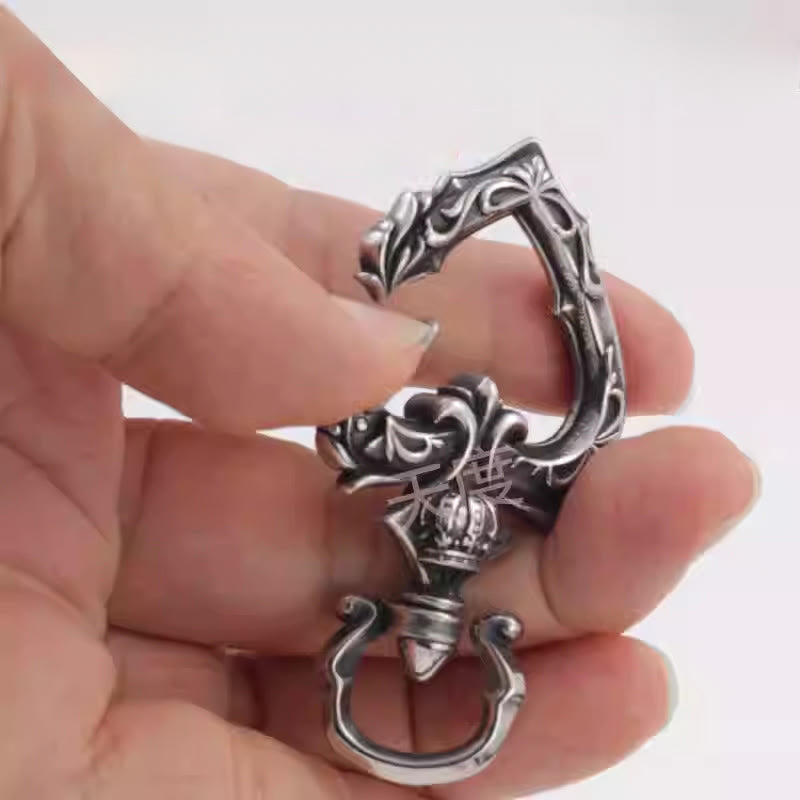Llavero vintage de metal pulido con forma de corazón giratorio - image 0