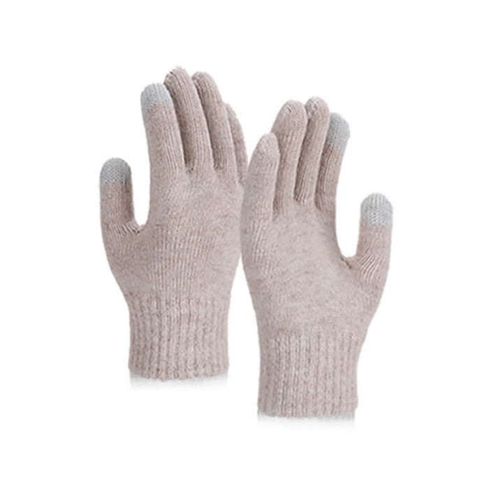 Conjunto de 3 gorros, bufandas y guantes de punto de color liso - image 6