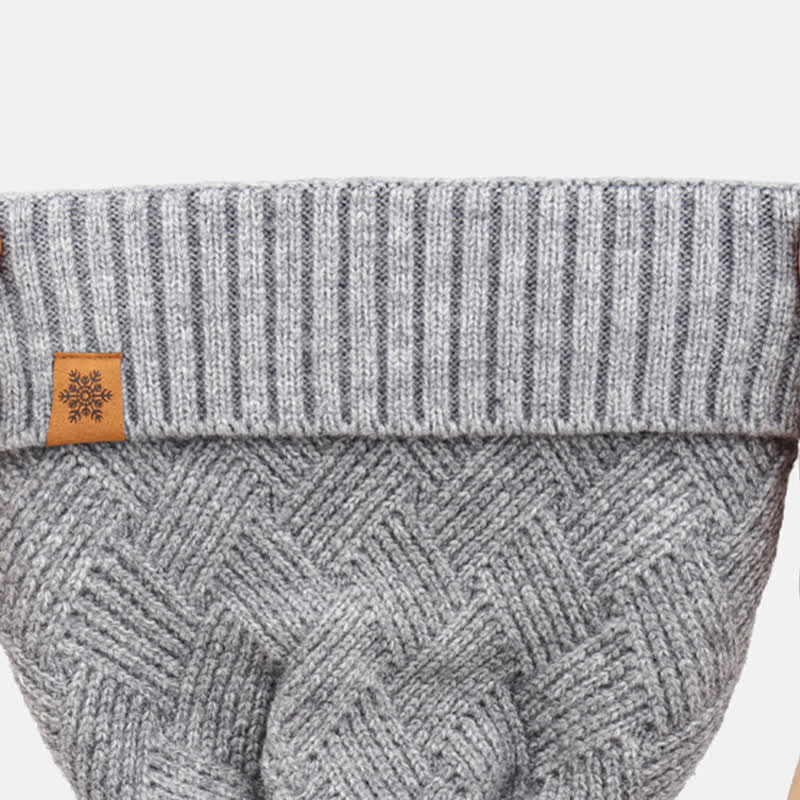 Conjunto de 3 guantes y polainas para el cuello con patrón de tejido - image 3