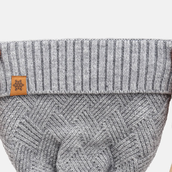 Conjunto de 3 guantes y polainas para el cuello con patrón de tejido - image 3