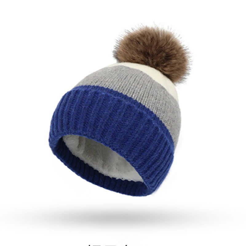 Conjunto de 3 piezas de gorro, bufanda y guantes cálidos con bloques de tres colores - image 4