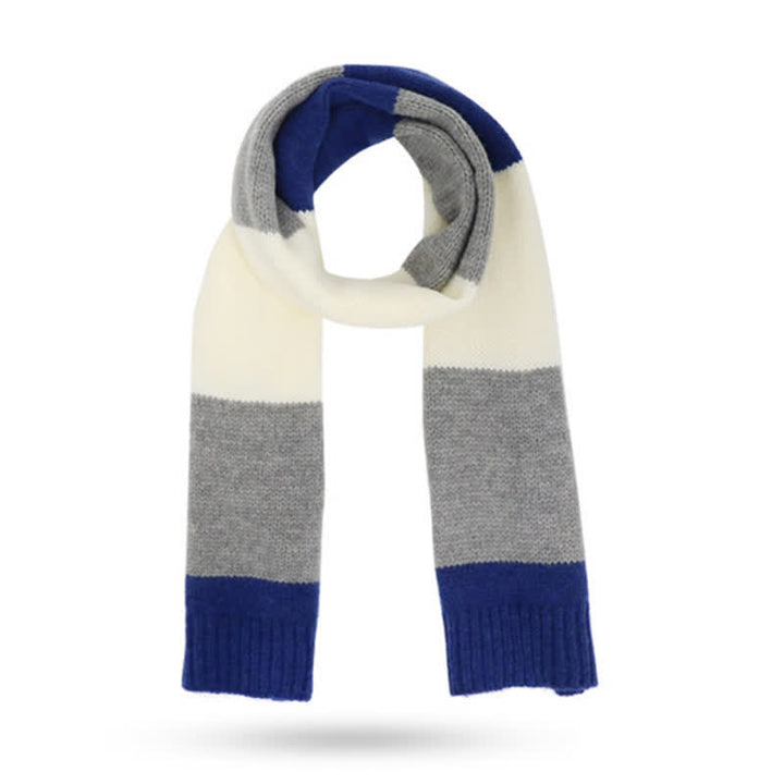 Conjunto de 3 piezas de gorro, bufanda y guantes cálidos con bloques de tres colores - image 5